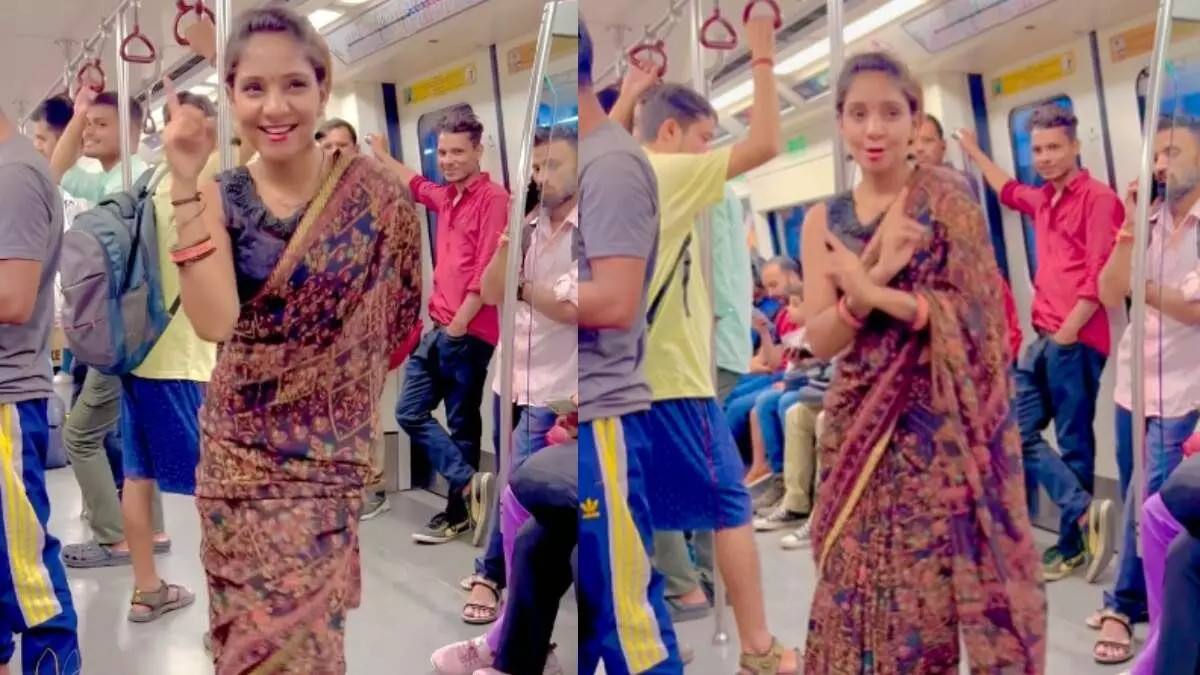 Womans Sari Dance to Billo Rani in Crowded Metro Goes Viral with Over 1.4 Million Views Womans Sari Dance to Billo Rani in Crowded Metro Goes Viral with Over 1.4 Million Views
