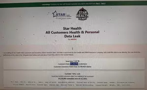 Hacker selling 3.12 cr Star Health customers’ data, 57.5 lakh insurance premium records for $150K