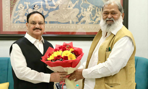 Anil Vij meets JP Nadda as BJP prepares for govt formation in Haryana