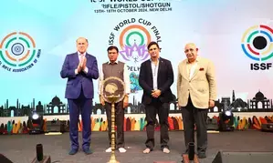 ISSF World Cup Final: Mega shooting event inaugurated amidst soiree, sand art, laser show