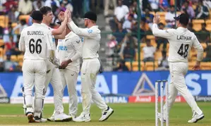 1st Test: NZ need 107 to win after ORourke and Henry three-fers bowl out India for 462