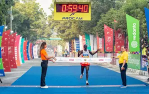 Delhi Half Marathon: Cheptegei, Eyayu bag titles; Barwal and Lili shine in Indian Elite categories Delhi Half Marathon: Cheptegei, Eyayu bag titles; Barwal and Lili shine in Indian Elite categories