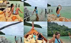 Nia Sharma sizzles in monokini, shares glimpses from her island vacation
