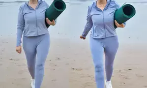 Manisha Koirala loves practising Yoga on Mumbai beaches