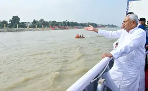 Nitish Kumar inspects Ganga Ghats, arrangements ahead of Chhath Puja in Patna