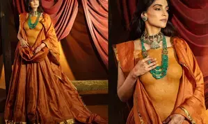 Sonam flaunts body ornament made of Karnataka’s red soil, Multani clay to celebrate connection with ‘earth’