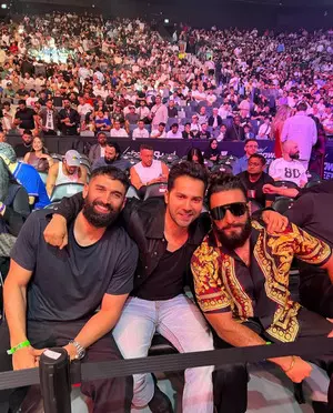 Varun Dhawan enjoys UFC night with his ‘boys’, Ranveer Singh, Aditya Roy Kapur Varun Dhawan enjoys UFC night with his ‘boys’, Ranveer Singh, Aditya Roy Kapur