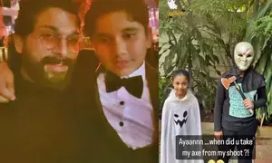Allu Arjun’s son Ayaan takes his ‘Pushpa’ axe for Halloween