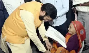 Haryana CM celebrates Diwali with elderly, children
