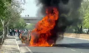 Another car catches fire in Jaipur