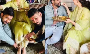 Kangana Ranaut blesses her brothers on Bhai Dooj