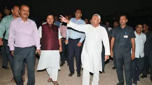 Nitish Kumar inspects Chhath Ghats in Patna Nitish Kumar inspects Chhath Ghats in Patna