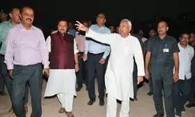 Nitish Kumar inspects Chhath Ghats in Patna