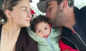 Ranbir Kapoor plants a sweet kiss on daughter Raha as she turns 2