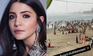 Anushka captures devotees performing Chhath Pooja at Mumbai beach  from her sea-facing apartment