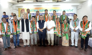 Two ex-MLAs among 12 political leaders join Congress in Manipur