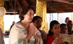 Priyanka Gandhi offers prayers at Thirunelli temple where Rajiv Gandhi‘s ashes immersed