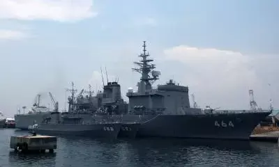 Crew missing after MSDF minesweeper suffers engine room fire in Japan