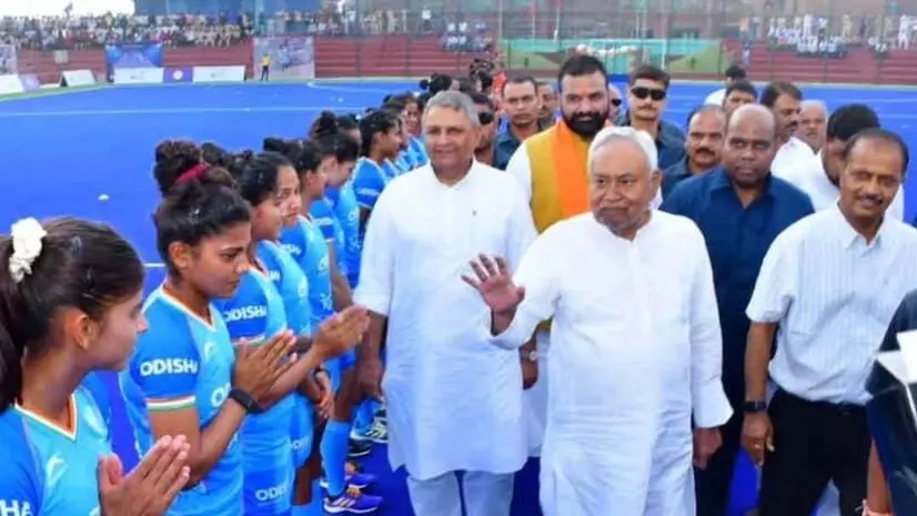 CM Nitish Kumar Inaugurates Prestigious Asian Womens Hockey Championship Trophy in Rajgir CM Nitish Kumar Inaugurates Prestigious Asian Womens Hockey Championship Trophy in Rajgir