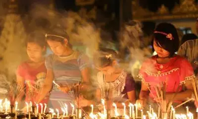 Myanmars Shwedagon Pagoda filled with pilgrims for traditional Tazaungdaing festival