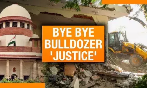 Bulldozer Justice: The ‘King’ cant enter – all his force dares not cross the threshold of the ruined tenement.