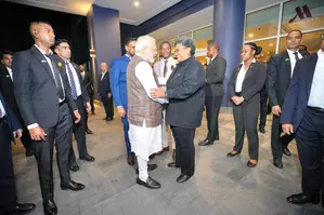 PM Modi meets Caribbean leaders in Guyana, underscores deep ties that bind region with India PM Modi meets Caribbean leaders in Guyana, underscores deep ties that bind region with India
