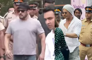 ‘Karan Arjun aa gaye’ for voting: SRK, Salman seen casting votes