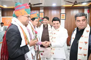 Singapore delegation visit BJP office in Rajasthan