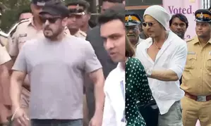 ‘Karan Arjun aa gaye’ for voting: SRK, Salman seen casting votes