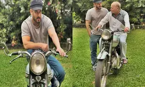 Salman Khan shares pictures with father Salim Khan’s first bike