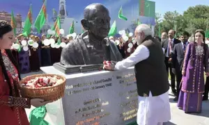 PM Modi pays homage to Mahatma Gandhi in Guyana