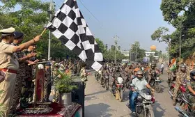 Tripura: Paramilitary forces hold bike rally to promote AIDS & drug abuse awareness