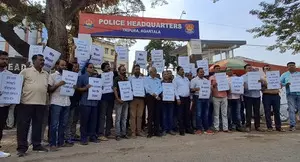 Tripura Cricket Association functionaries protest for immediate arrests in multi-crore scam Tripura Cricket Association functionaries protest for immediate arrests in multi-crore scam