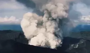Mount Dukono in Indonesias North Maluku erupts, flight warning issued