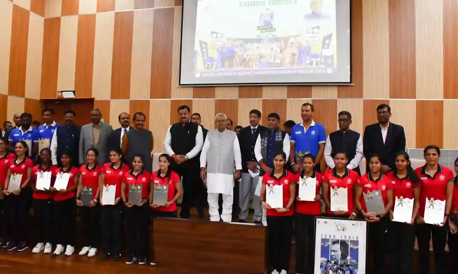Bihar Chief Minister Felicitates Indian Womens Hockey Team for Historic Victory at Asian Hockey Champions Trophy 2024 Bihar Chief Minister Felicitates Indian Womens Hockey Team for Historic Victory at Asian Hockey Champions Trophy 2024
