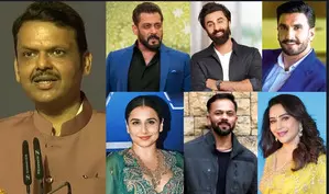 Bollywood makes a beeline at the swearing in ceremony of Maharashtra CM Devendra Fadnavis Bollywood makes a beeline at the swearing in ceremony of Maharashtra CM Devendra Fadnavis