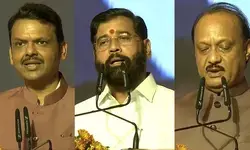 Maha: Fadnavis takes oath as CM, Eknath Shinde & Ajit Pawar as Dy CMs in presence of PM Modi