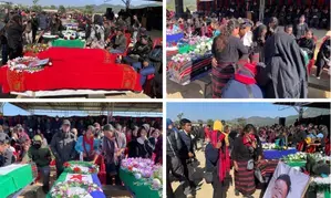 Last rites of 12 tribals performed in Manipur; thousands join mass burial
