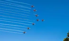 IAFs Suryakiran Aerobatic Team dazzles Hyderabad skies