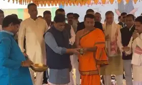 Assam CM attends Bhumi Pujan of new bridge over Brahmaputra River