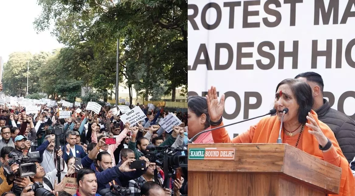Protest March at Bangladesh High Commission: A Call to Action Against Atrocities on Hindus Protest March at Bangladesh High Commission: A Call to Action Against Atrocities on Hindus