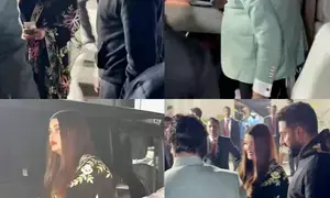 Amid divorce rumours, Aishwarya-Abhishek walk hand in hand, Amitabh accompanies