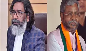 Hemant Soren, Babulal Marandi spar over Jharkhands claim of Rs 1.36 lakh crore