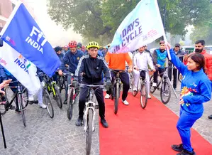 Sports Minister flags off ‘Fit India Sundays on Cycle initiative Sports Minister flags off ‘Fit India Sundays on Cycle initiative