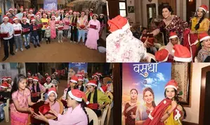 Asmi Deo, Nausheen Ali Sardar and Priya Thakur celebrate Xmas on set