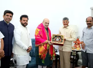 Andhra CM Naidu calls on Amit Shah Andhra CM Naidu calls on Amit Shah
