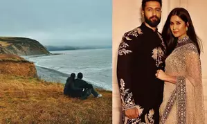 Katrina Kaif-Vicky Kaushal pause to spend quality time by sea
