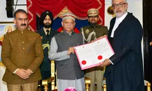 Justice Sandhawalia sworn-in as HP High Court Chief Justice