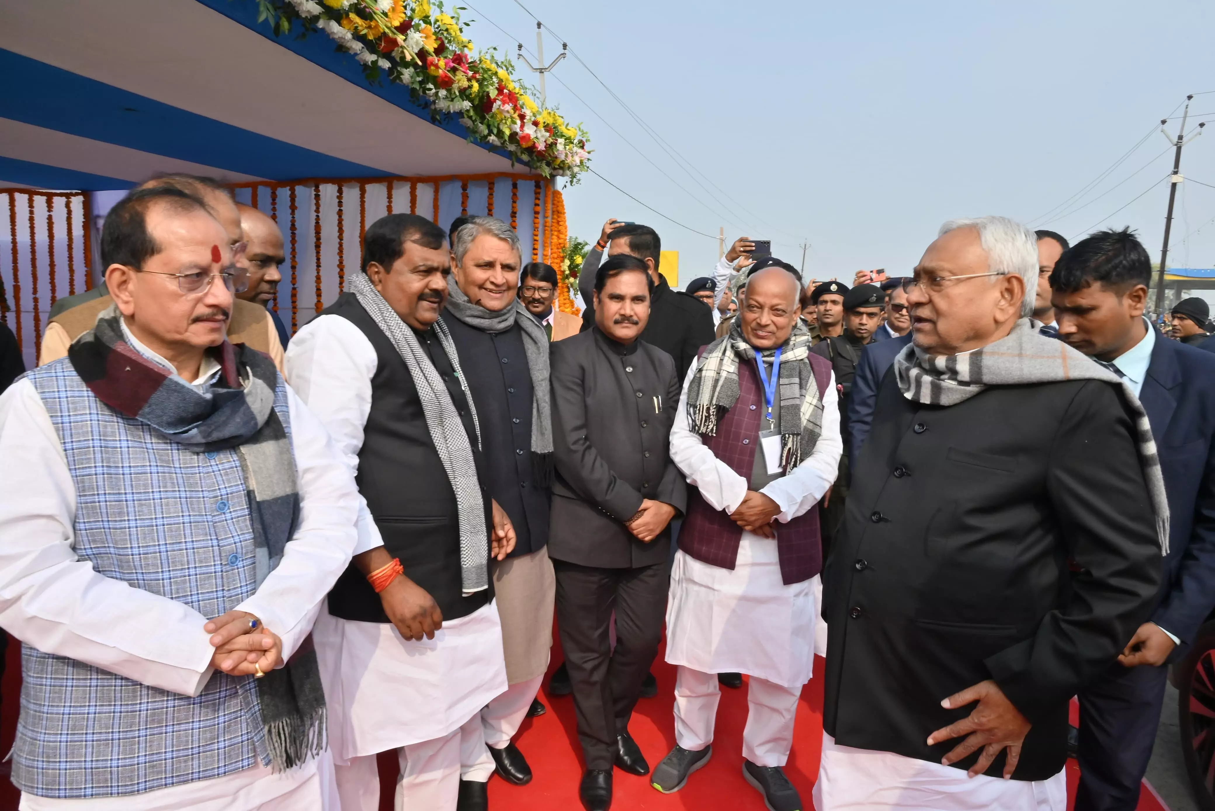 CM Nitish Kumar Inspects Proposed Mirganj Bypass and Road Projects During Pragati Yatra CM Nitish Kumar Inspects Proposed Mirganj Bypass and Road Projects During Pragati Yatra