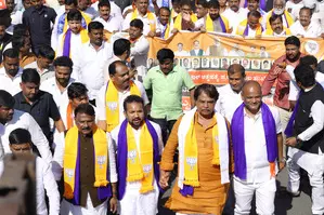 K’taka BJP protests, vows to fight until justice is delivered in contractor’s suicide case